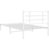 vidaXL Metalni okvir za krevet s uzglavljem bijeli 107x203 cm | shoptok.hr