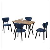 Hanah home Set Trpezarijski sto i 4 stolice Elma Navy Blue Walnut | Eponuda.com