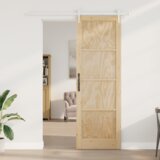 vidaXL klizna vrata s setom dijelova 78x232 cm od čvrste borovine | shoptok.hr