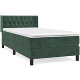  The Living Store Box spring postelja z vzmetnico temno zelena 100x200 cm žamet - Box Spring Postelja, (21448956) | Shoptok.si