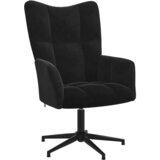  The Living Store Stol za sproščanje črn žamet - Stol Za Sproščanje, (21445415) | Shoptok.si