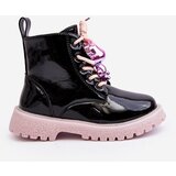 EVENTO Kids' Glossy Lined Boots with Black-Pink Decoration Bunnyjoy | Shoptok.si