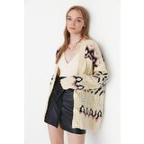 Trendyol Ecru Soft Textured V Neck Patterned Knitwear Knitwear Cardigan | Eponuda.ba