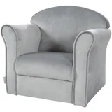 Svetlo siv žameten otroški fotelj Lil Sofa –