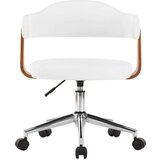 vidaXL Vrtljivi jedilni stoli 4 kosi beli ukrivljen les in um. usnje | Shoptok.si