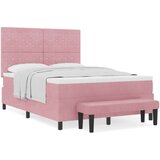 Box Spring Krevet s Madracem i Klupom Ružičasti 160x200 cm Baršun | shoptok.hr