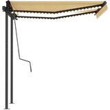  Tenda na ručno uvlačenje s LED svjetlima 3 5x2 5 m žuto-bijela | shoptok.hr
