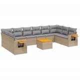Maison Chic Seti vrtnega pohištva - Vrtna garnitura - Vrtni pohištvo set 11-delna z blazinami bež poli ratan, (21810344) | Shoptok.si