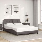 vidaXL Posteljni okvir z LED lučkami siv 140x190 cm umetno usnje | Shoptok.si