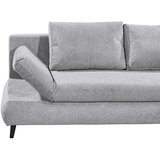 MID.YOU ZOFA S POSTELJNO FUNKCIJO, svetlo siva tekstil, leseni material | Shoptok.si