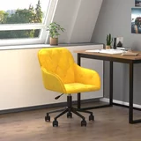  Okretna uredska stolica žuta baršunasta