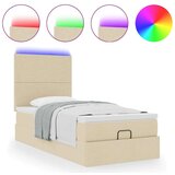 vidaXL Otomanski okvir kreveta s madraca krem 90x190cm od tkanine | shoptok.hr