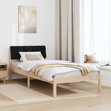 Okvir kreveta Smeđa i crna 90 x 190 cm Masivna borovina | shoptok.hr