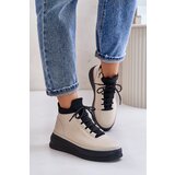 ARTIKER Lightweight Leather Sports Shoes On Platform Beige Cene