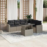 vidaXL 7-dijelni set vrtnih sofa svjetlosivi od poliratana | shoptok.hr
