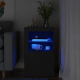  Bočni ormarić s LED svjetlima crni od konstruiranog drva | shoptok.hr