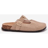 Boto Women's Slides With Gold Buckle Beige Lirina | shoptok.hr