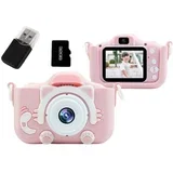 Dječja HD kamera + 32GB kartica + torbica + selfie kamera + ugrađene igre, plava ili ružičasta
