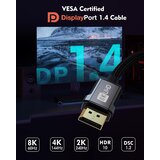 SILKLAND display port 1.4 kabel 5 m – 8K uhd, 4K 144Hz, 2K 240Hz, hdr, g-sync & freesync odprta embalaža | Shoptok.si