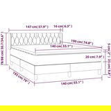  Box spring postelja z vzmetnico taupe 140x190 cm blago | Shoptok.si