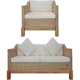  2-dijelni set sofa od prirodnog ratana s jastucima | shoptok.hr