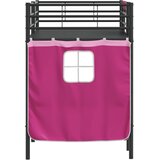  Krevet na kat za djecu s zavjesama Crna i ružičasta 75 x 190 cm | shoptok.hr
