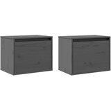  Zidni ormarići 2 kom sivi 45 x 30 x 35 cm od masivne borovine | Eponuda.com