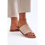 EVENTO PE1 Women's Suede Slip-On Sandals Beige Amite | Shoptok.si