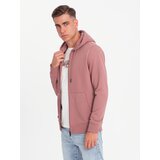 Ombre BASIC men's unbuttoned cotton sweatshirt - dark pink | Shoptok.si