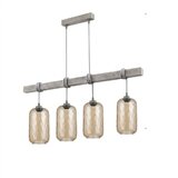 Brilagi Luster na sajli WOOD GLASS 4xE27/60W/230V borovina/siva/dimljeno braon | Eponuda.com