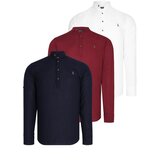 Dewberry TRIPLE SET G783 JUDGE COLLAR SHIRT-NAVY BLUE-WHITE-BURGUNDY | shoptok.hr