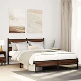 vidaXL Metalni okvir kreveta bez madraca smeđa boja hrasta 160x200 cm | shoptok.hr