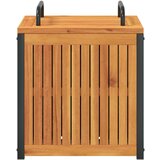 Zunanja škatla za blazine 45x45x45/53 cm akacijev les in jeklo, (21413627) | Shoptok.si