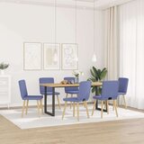  Blagovaonske stolice od tkanine 6 kom traper-plava | shoptok.hr
