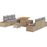  Sjedeća garnitura za vrt 9 kom. 8-Broj sjedala Bež Poli ratan 80 x 80 x 71 cm | shoptok.hr