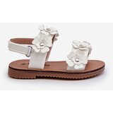 Boto White Children's Patent Sandals Adorned with Flowers Tinette | ePonuda.com