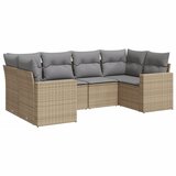  The Living Store Vrtna sedežna garnitura 6-delna z blazinami bež poli ratan - Vrtna Sedežna Garniture, (21443156) | Shoptok.si