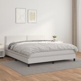 The Living Store Box spring postelja z vzmetnico bela 180x200 cm umetno usnje - Box Spring Postelja, (21516597) Cene