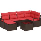  Set sofe 7 kom. Smeđa poliratan | shoptok.hr
