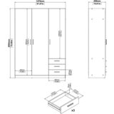 MID.YOU OMARA ZA OBLAČILA, barve hrasta | Shoptok.si