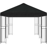 Paviljon s bočnim stranama 6 x 3 m Crna Poliester i čelik 190 | shoptok.hr