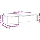 Zidni ormarić boja hrasta 102 x 30 x 20 cm konstruirano drvo | shoptok.hr