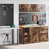 vidaXL Garažne omare 2 kosa dimljeni hrast inženirski les | Shoptok.si