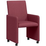vidaXL jedilni stoli s kolesi 2 pcs vinsko rdeča 57 x 66 x 94 cm blago | Shoptok.si