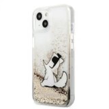 Karl Lagerfeld KLHCP13MGCFD za iphone 13 6.1 zlata prozorna trda zaščita z bleščicami - choupette fun | Shoptok.si
