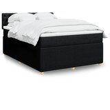 vidaXL Krevet s oprugama i madracem crni 140x200 cm od tkanine | shoptok.hr