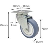 Wagner Kolesa za aparate DELUXE, kolo s Ø 75 mm, DE 4 kosi, vrtljivo kolo | Shoptok.si