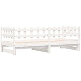  Izvlečna dnevna postelja bela 2x(90x200) cm trdna bor | Shoptok.si