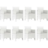  Jedilna miza za vrt 9-delni Bela Ratan, Steklo Ergonomska, (22089868) | Shoptok.si