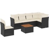  7-dijelni set vrtnih sofa od poliratana s jastucima crni | shoptok.hr